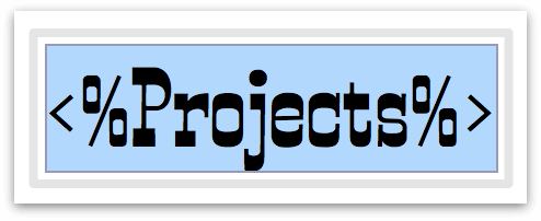 The Projects variable with the style changed in the Font inspector