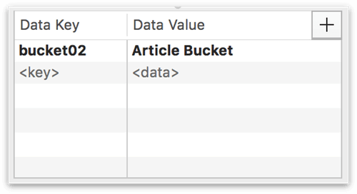 A key-value pair entered into the Data Key and Data Value fields in the Object Data inspector