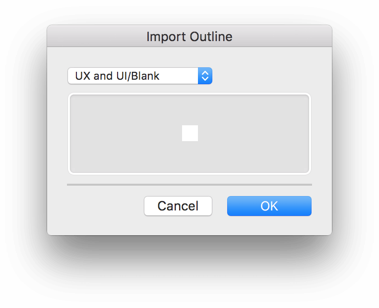 The Import Outline dialog box.