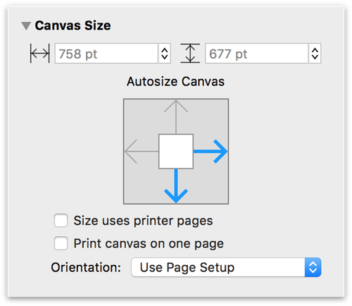 The Canvas Size inspector