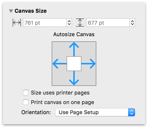 Using the Canvas Size inspector to create an Infinite Canvas