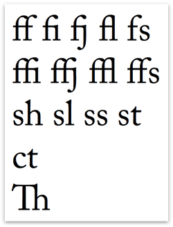 Characters with a default ligature applied