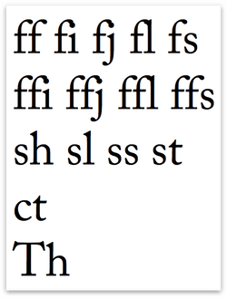 Characters with no ligature applied