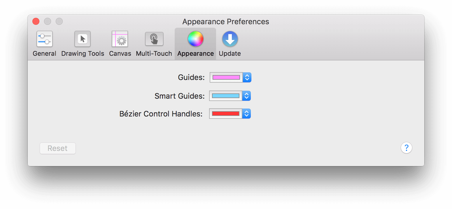 The Appearance Preference panel