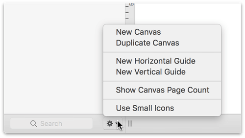 Using the Action menu at the bottom of the Sidebar to add a Guide.