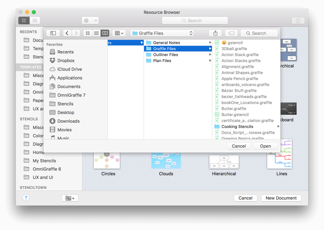 Choose a folder in the sheet that appears