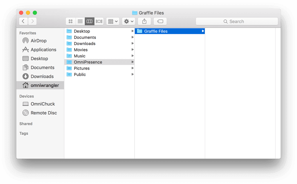 The newly-renamed subfolder shown in the Finder