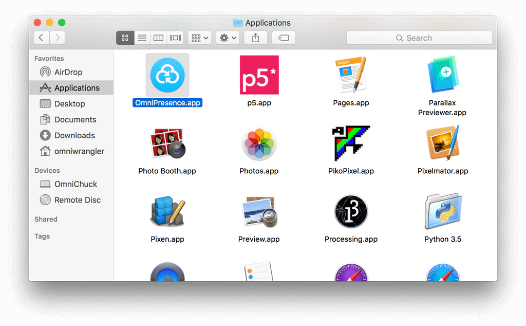 Open a Finder window and choose the Applications folder in the sidebar