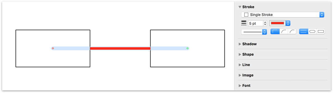 Changing the point size and color of the connecting line