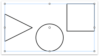 A bounding box with a light blue highlight, surrounding a grouped selection