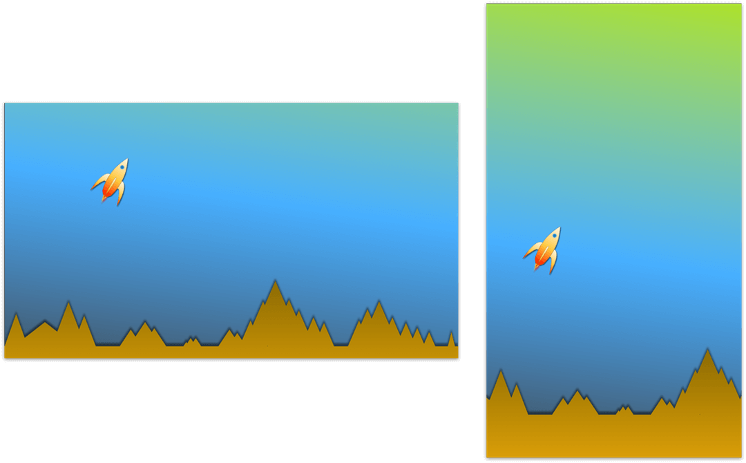 Exports from the same canvas, using landscape- and portrait-sized artboards.