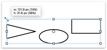 Resizing the selected objects