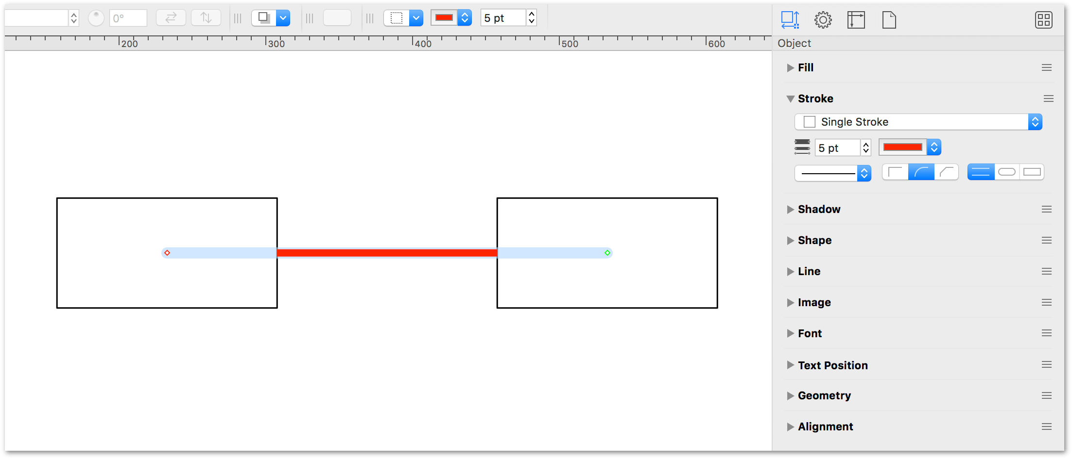 Changing the point size and color of the connecting line