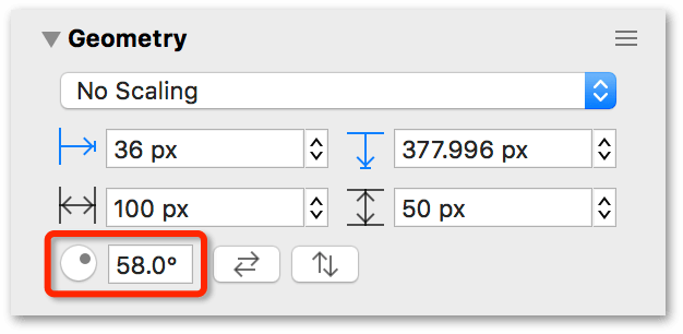 Rotating an object in the Geometry inspector