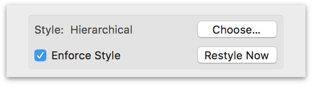 The Style section of the Diagram Layout and Style Inspector