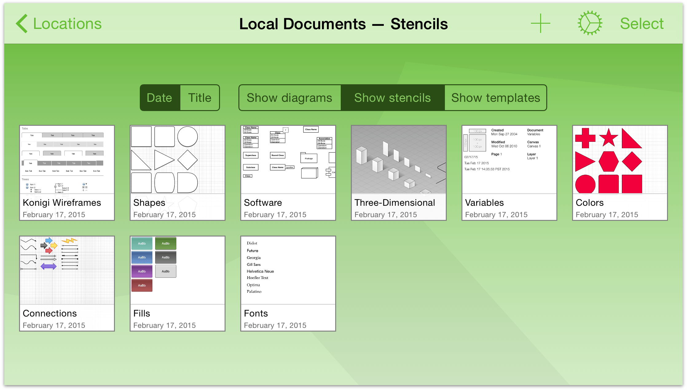 Pull down on the screen to find the Document Organizer