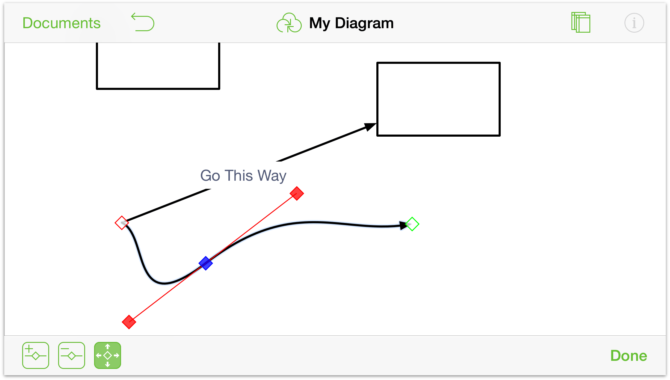 A line with a complex B&#233;zier curve