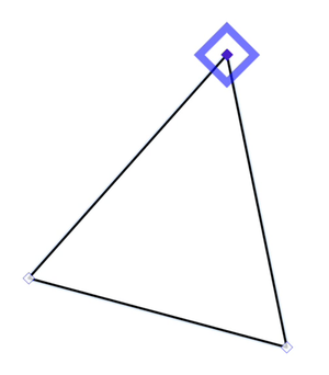A blue diamond surrounds the top control point