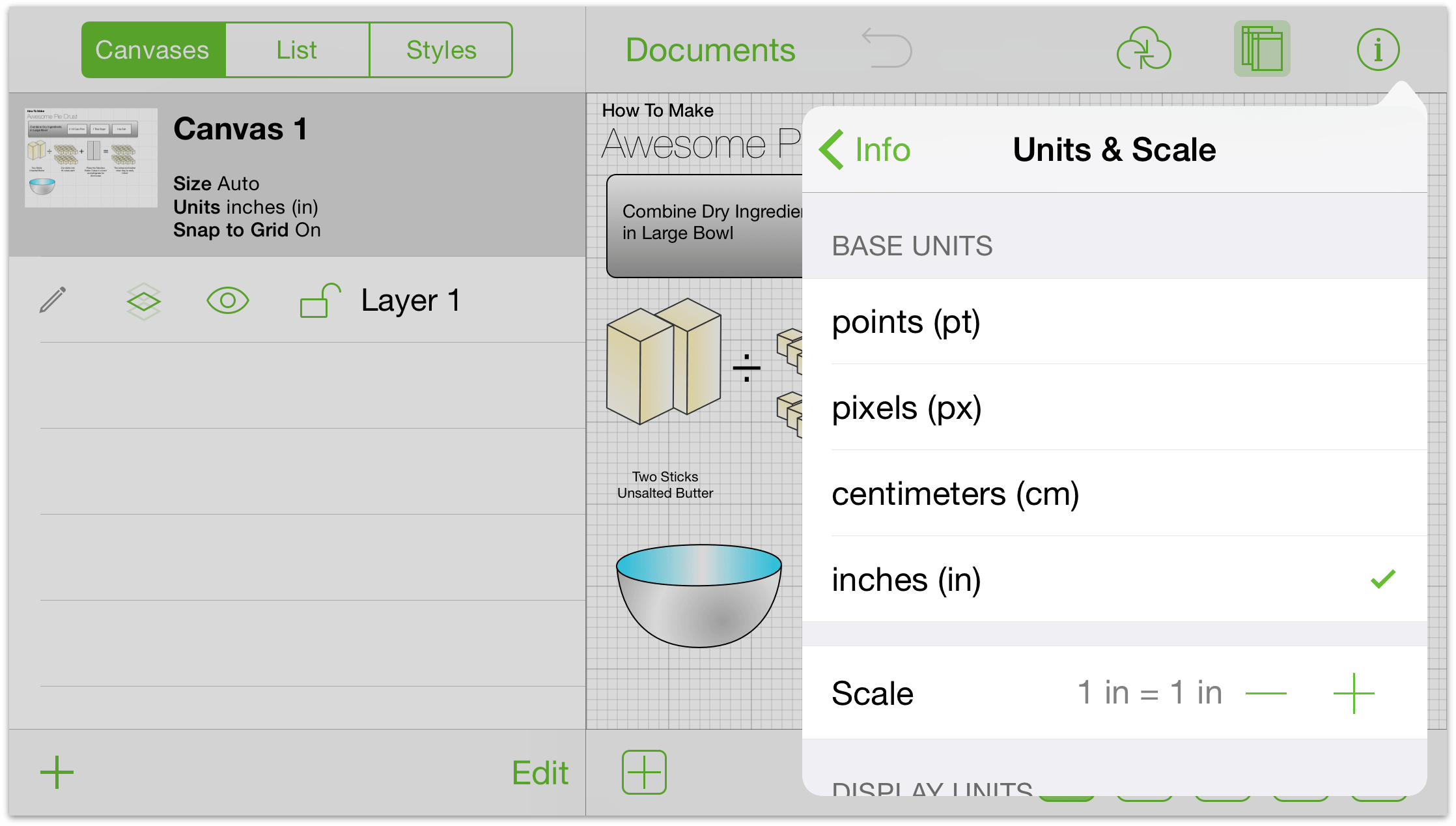 The Unit and Scale inspector