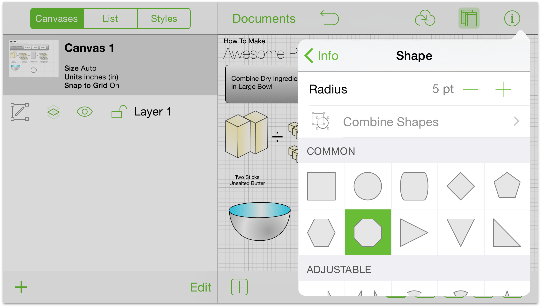 The Shape inspector