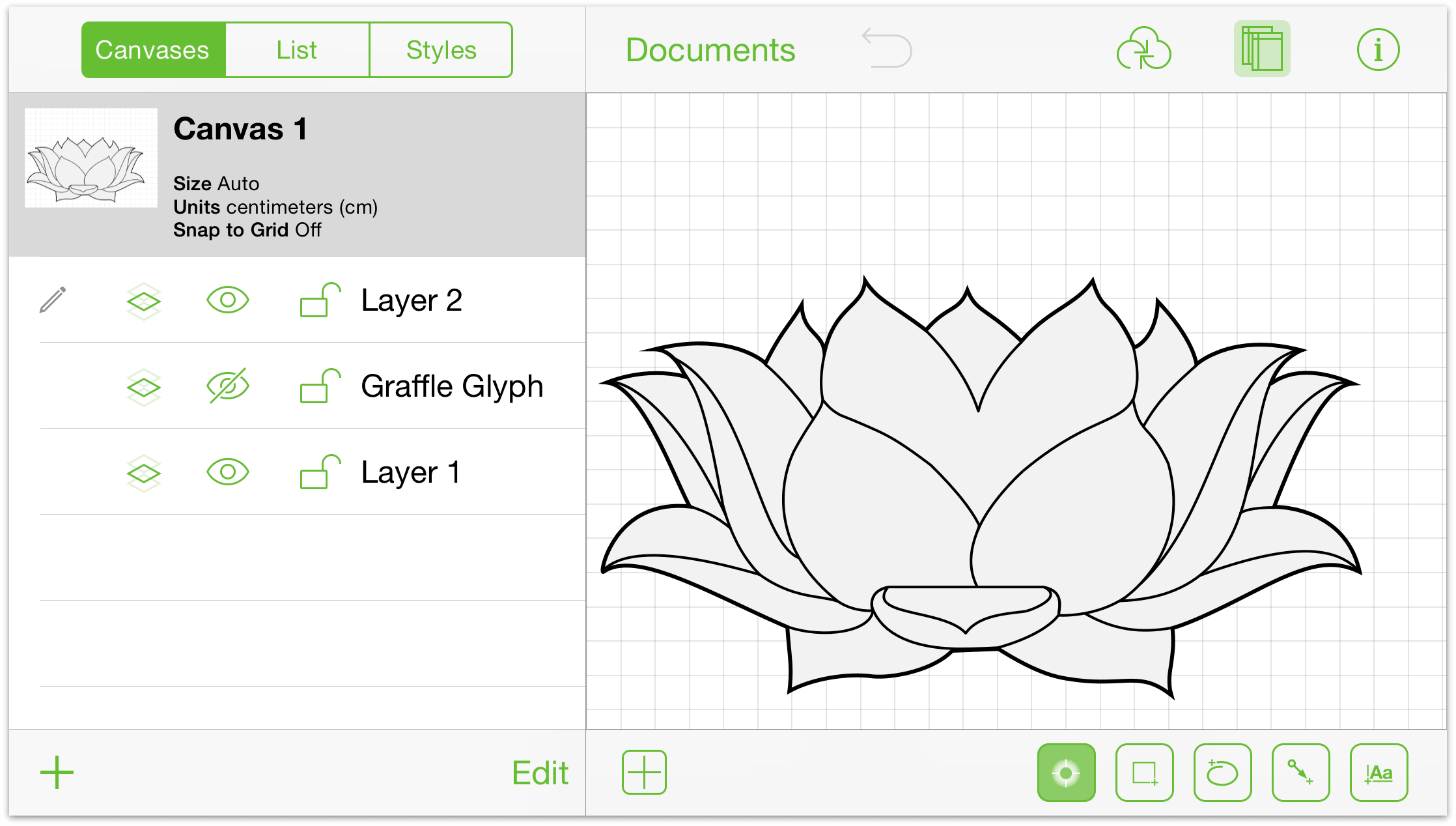 OmniGraffle on the iPhone Six Plus