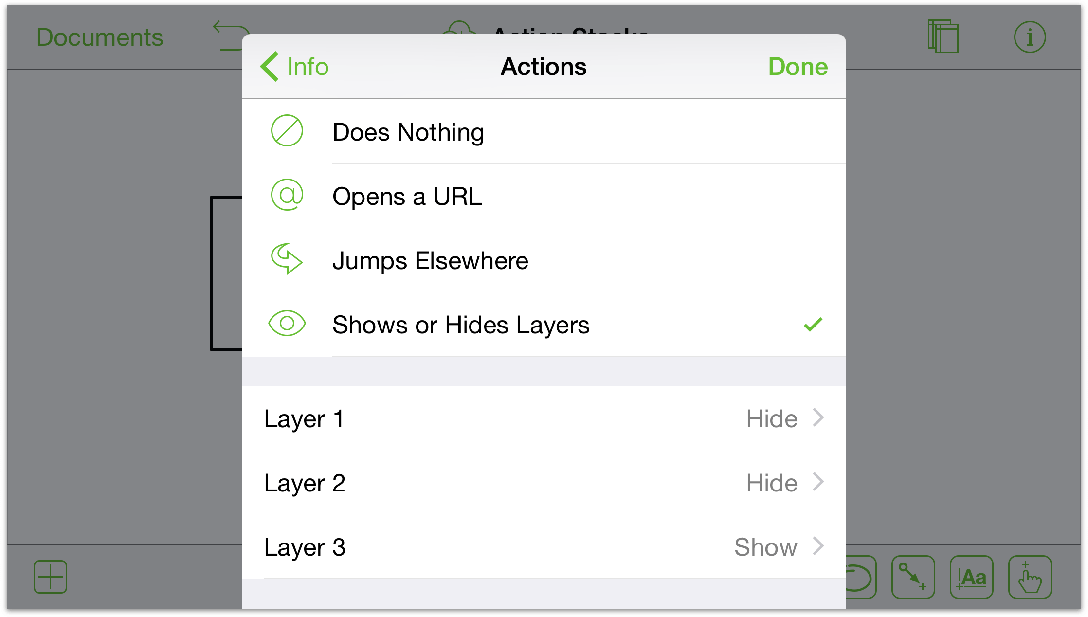 The actions for Layer 2
