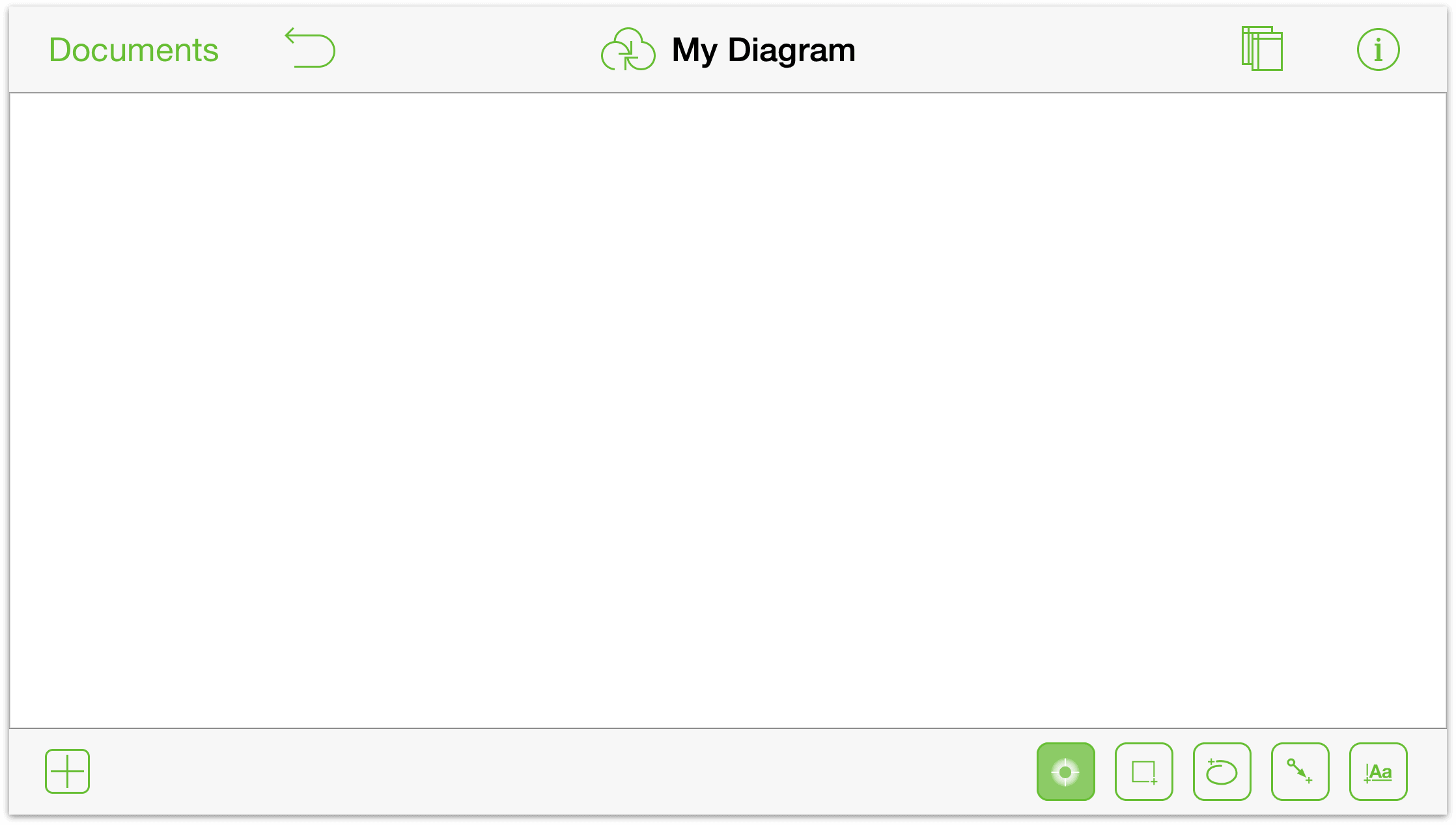 OmniGraffle with the Contents sidebar open