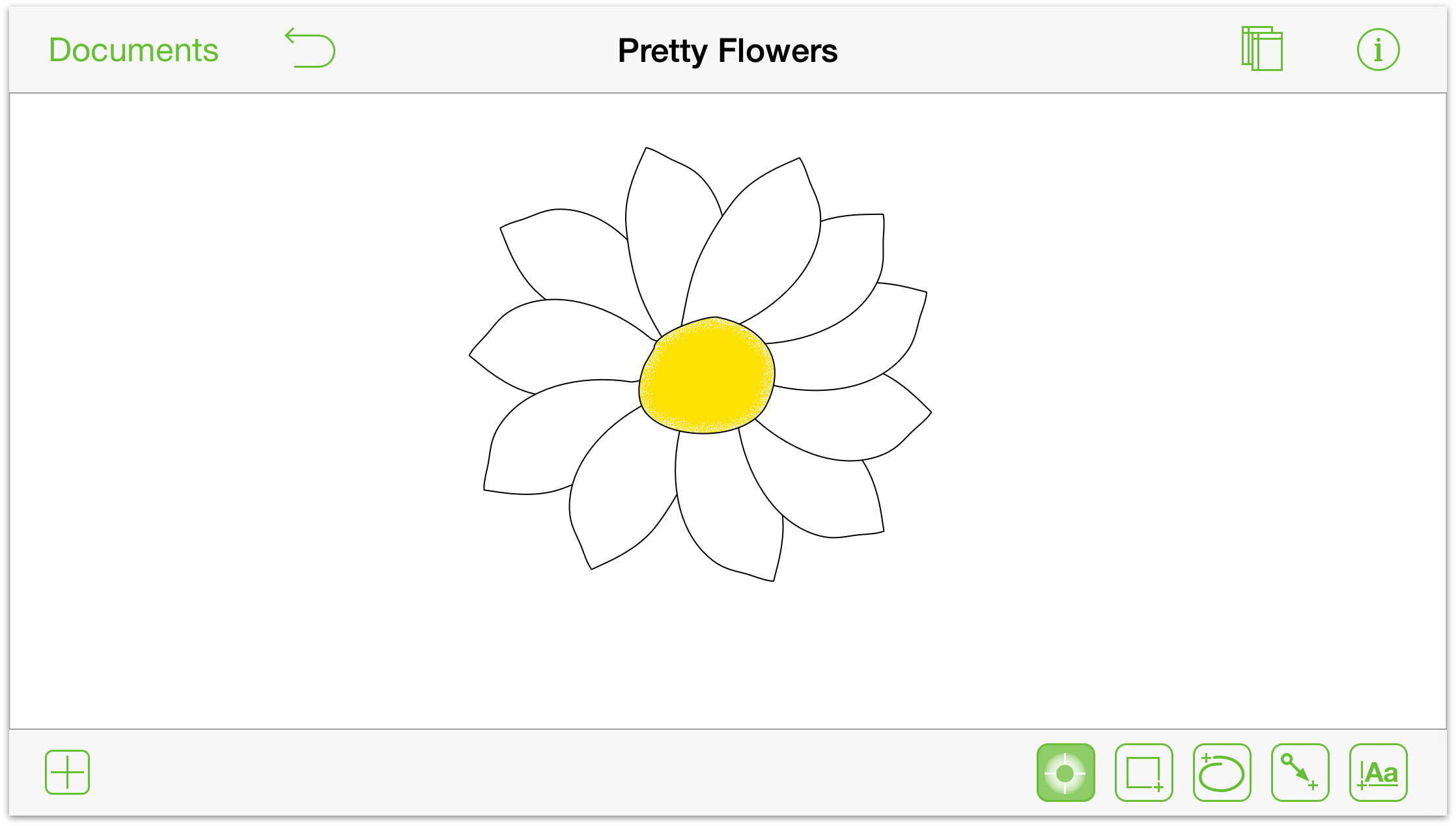 A drawing of a flower, created in OmniGraffle
