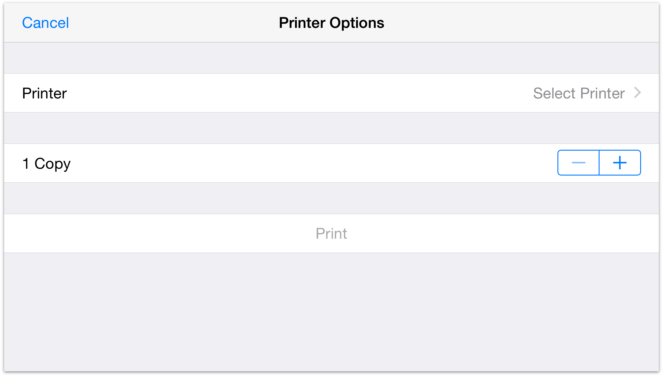 The Print Settings Screen