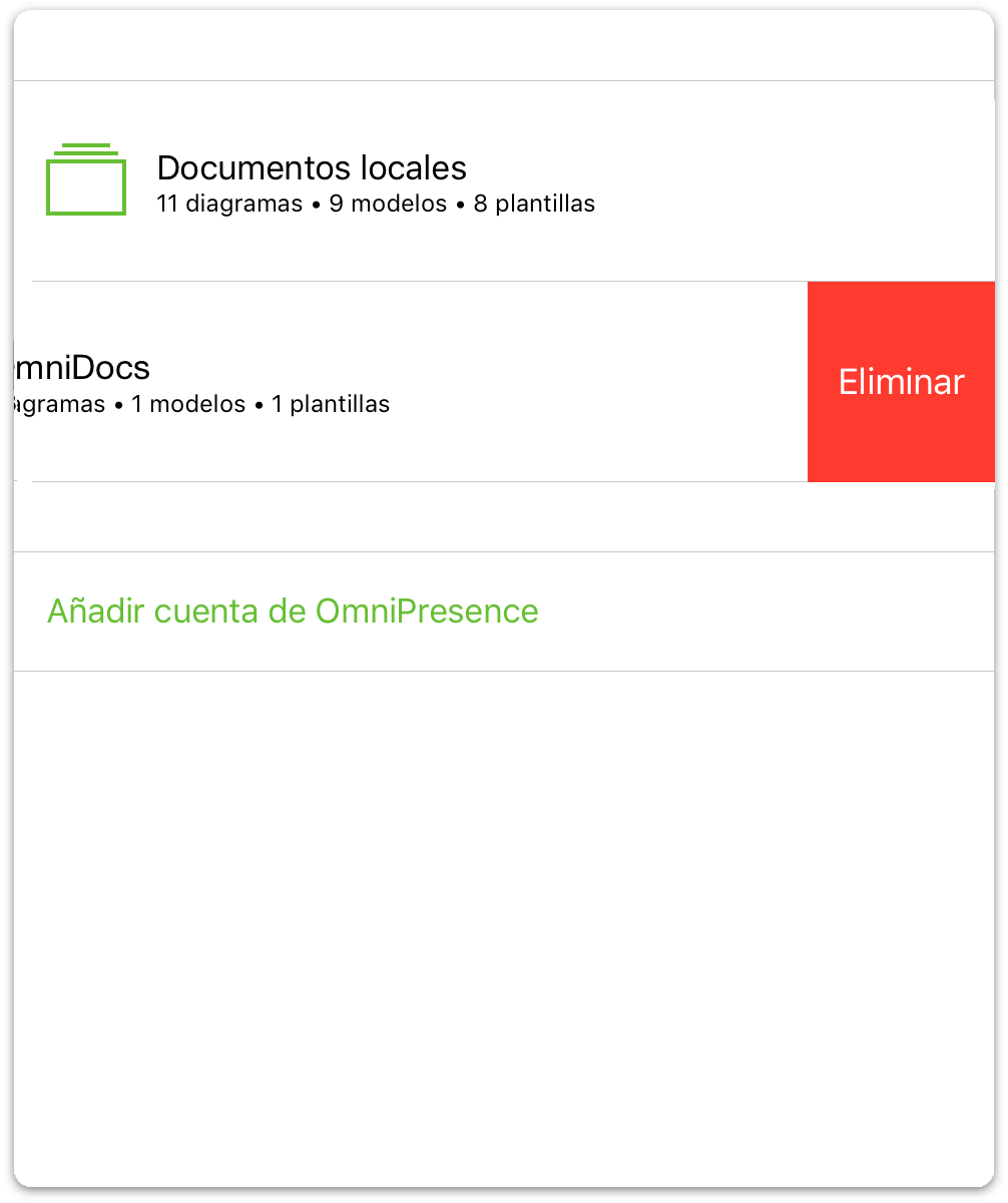 Pulse el control de eliminación para que aparezca el botón Eliminar.