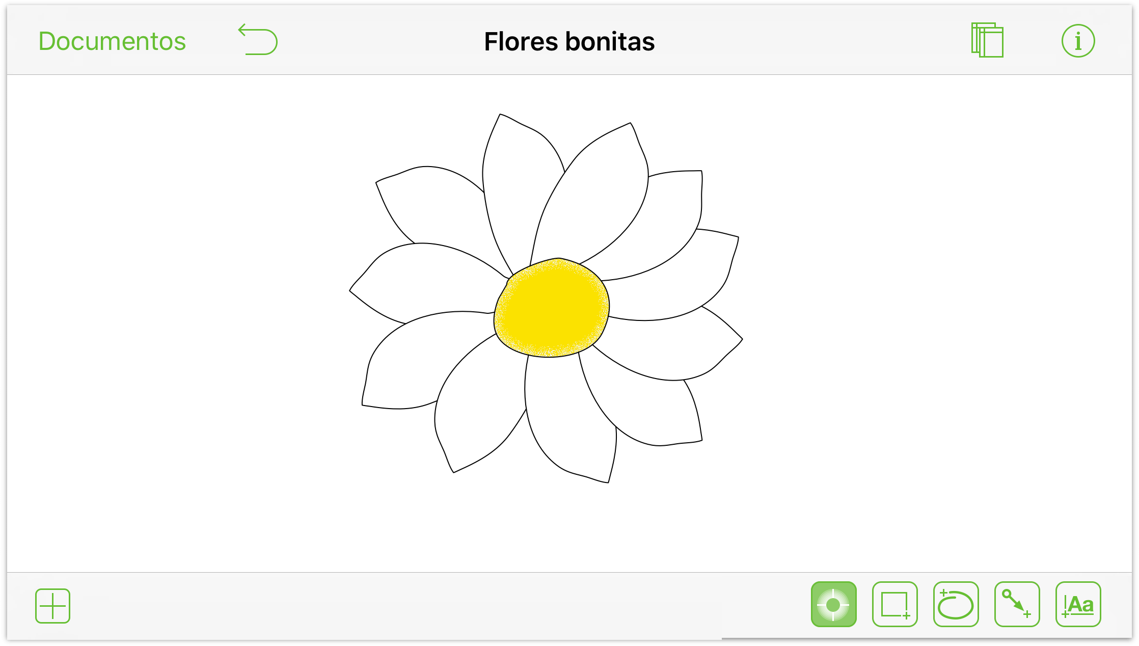 Un dibujo de una flor, creado en OmniGraffle