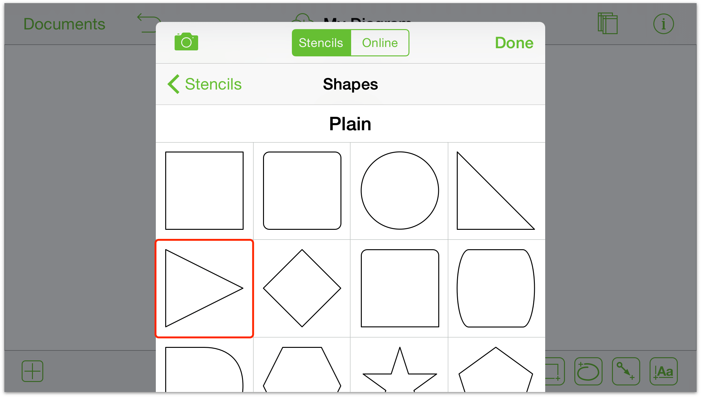 The Stencils menu