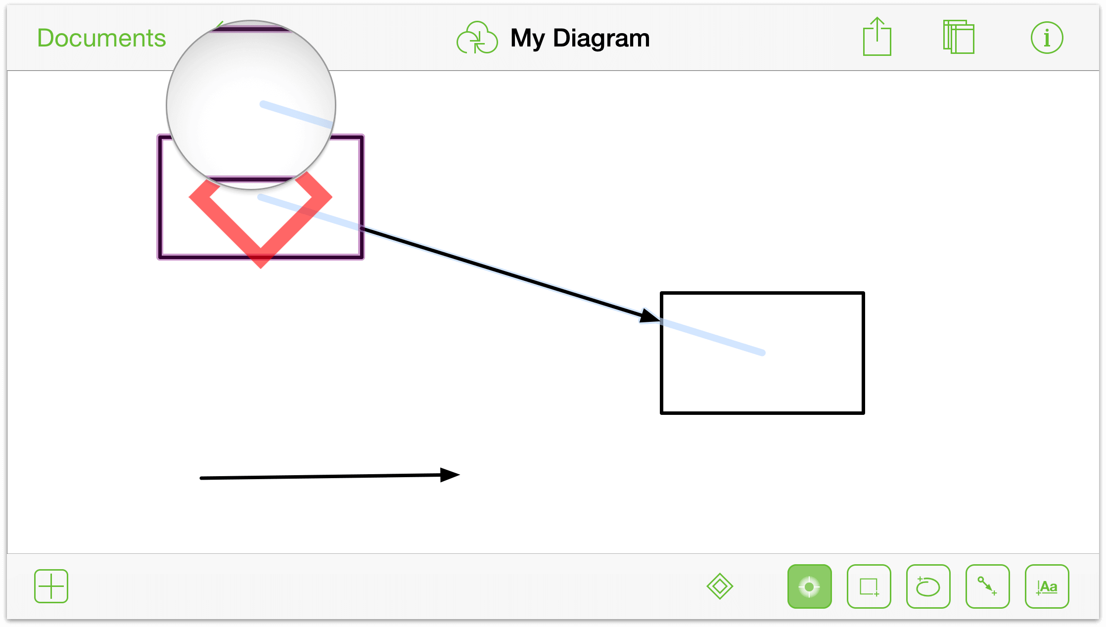 Drag a lines endpoint to another location