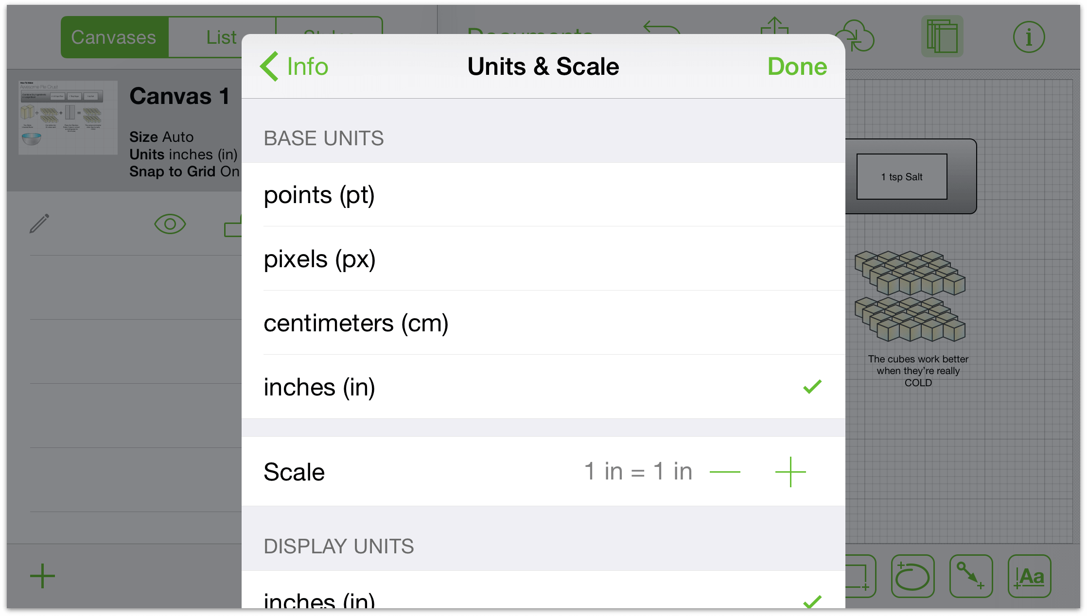 The Unit and Scale inspector