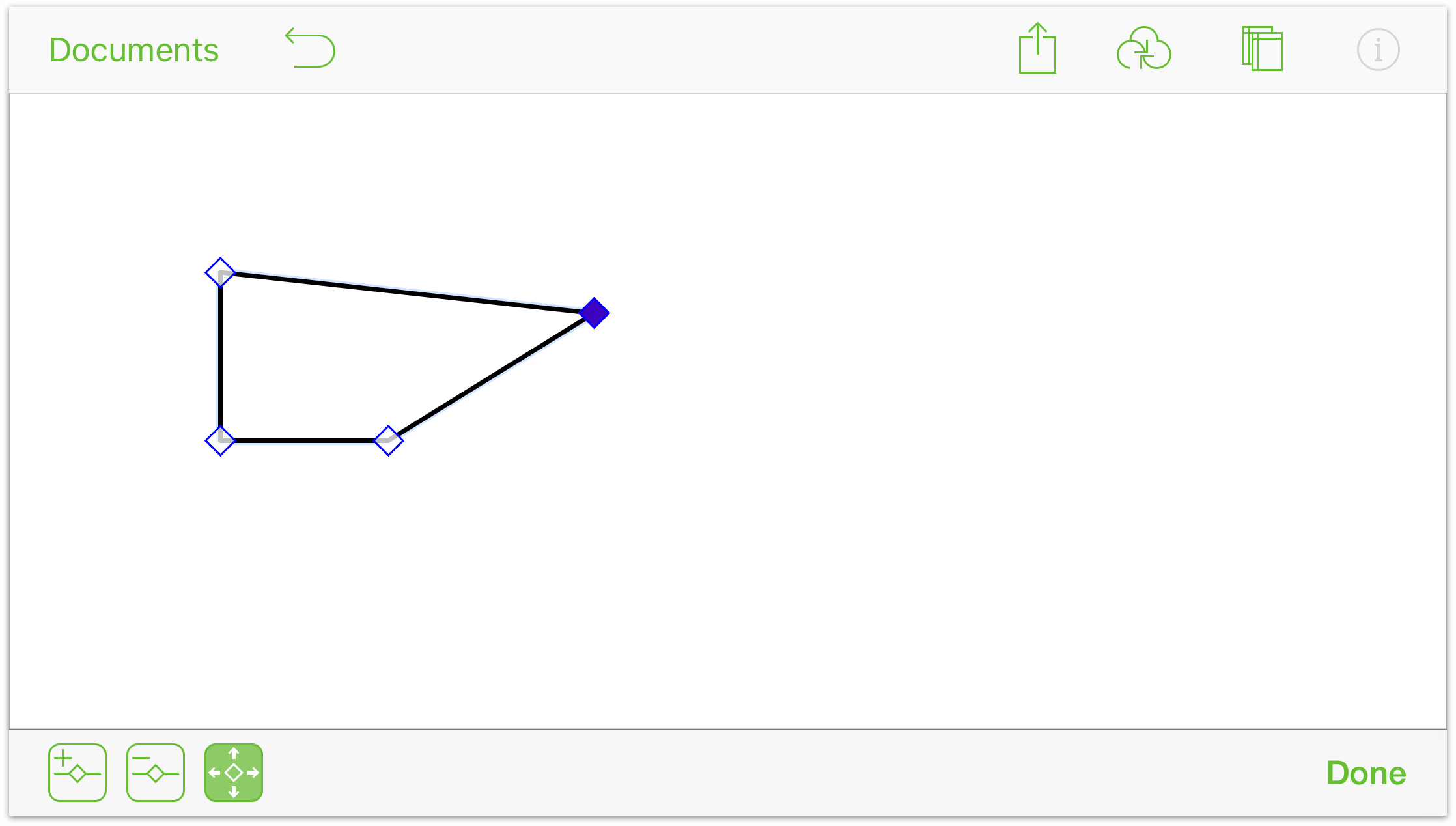 Select a point on the square and drag it