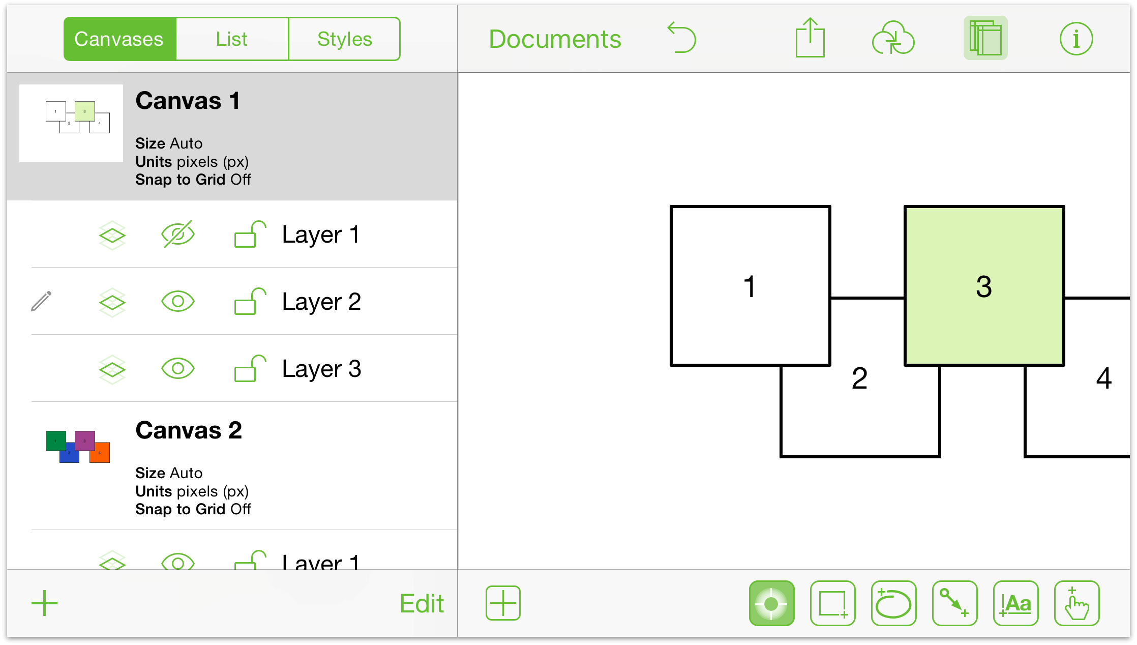 The setup for working on the actions for Layer 2