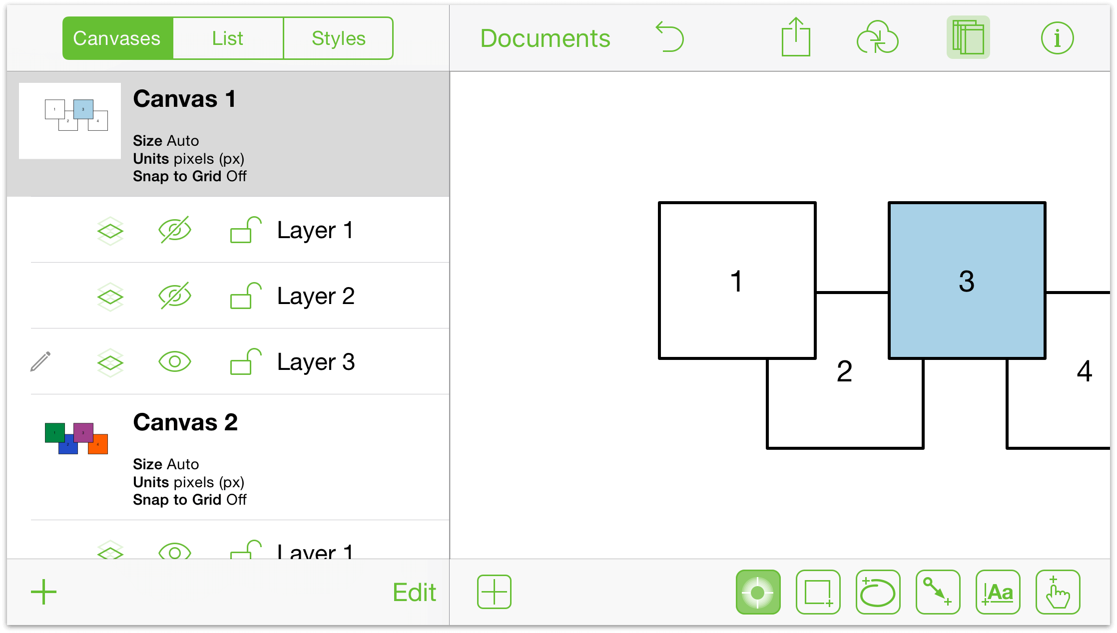 The setup for working on the actions for Layer 3