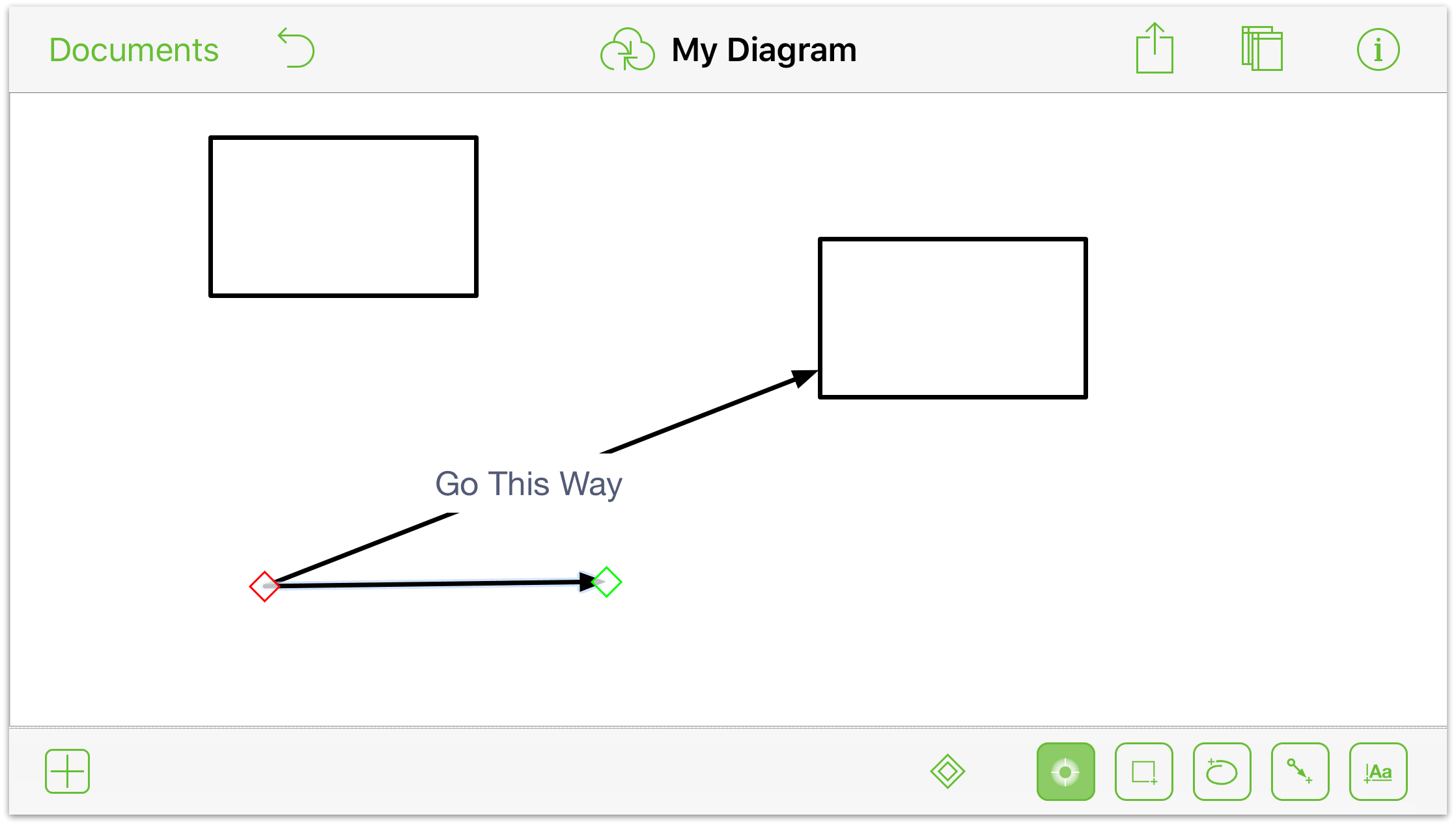 Select the line that you want to add a control point to