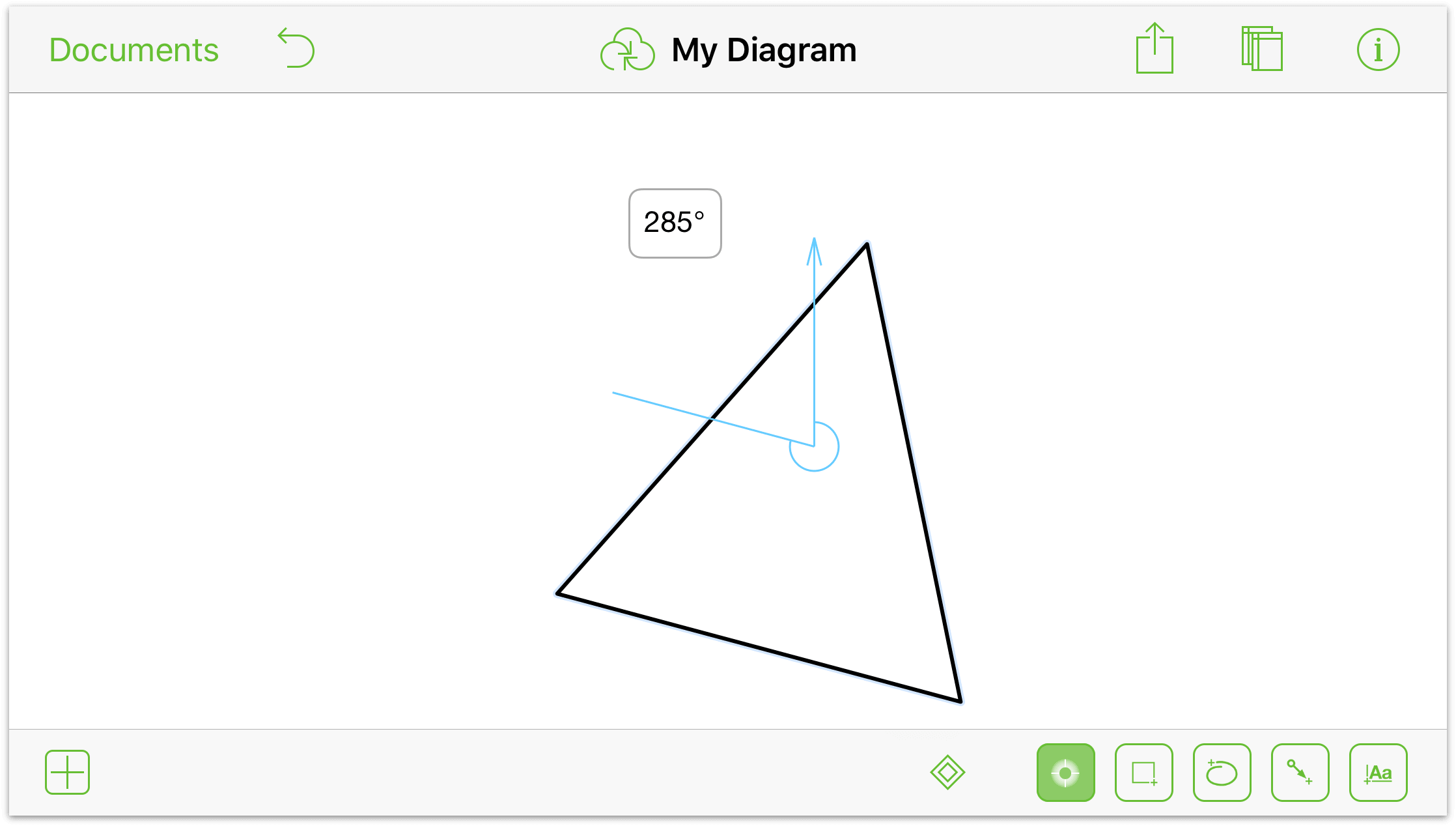 Rotating the triangle using a two-finger rotation gesture