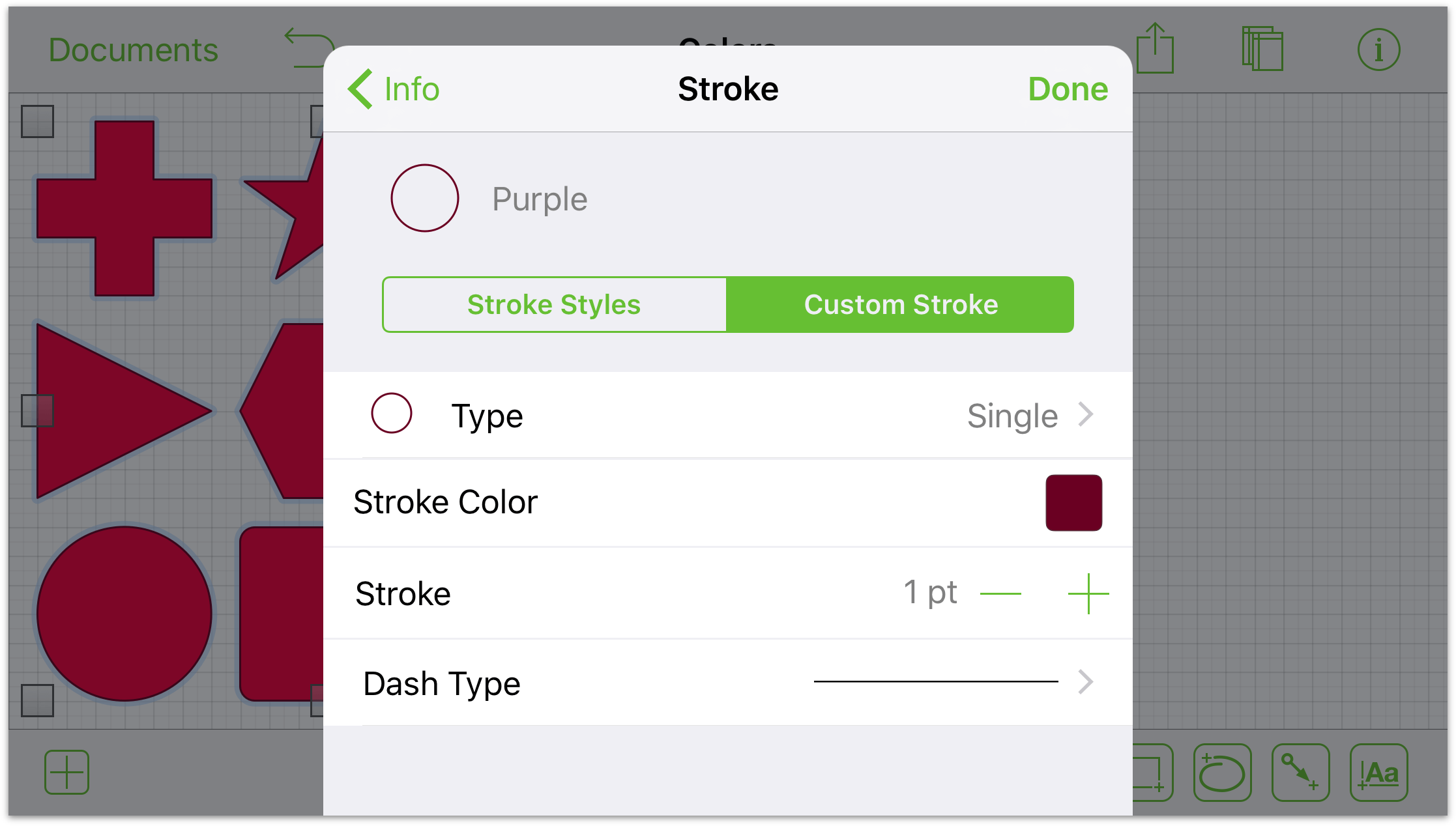 Tap Custom Stroke