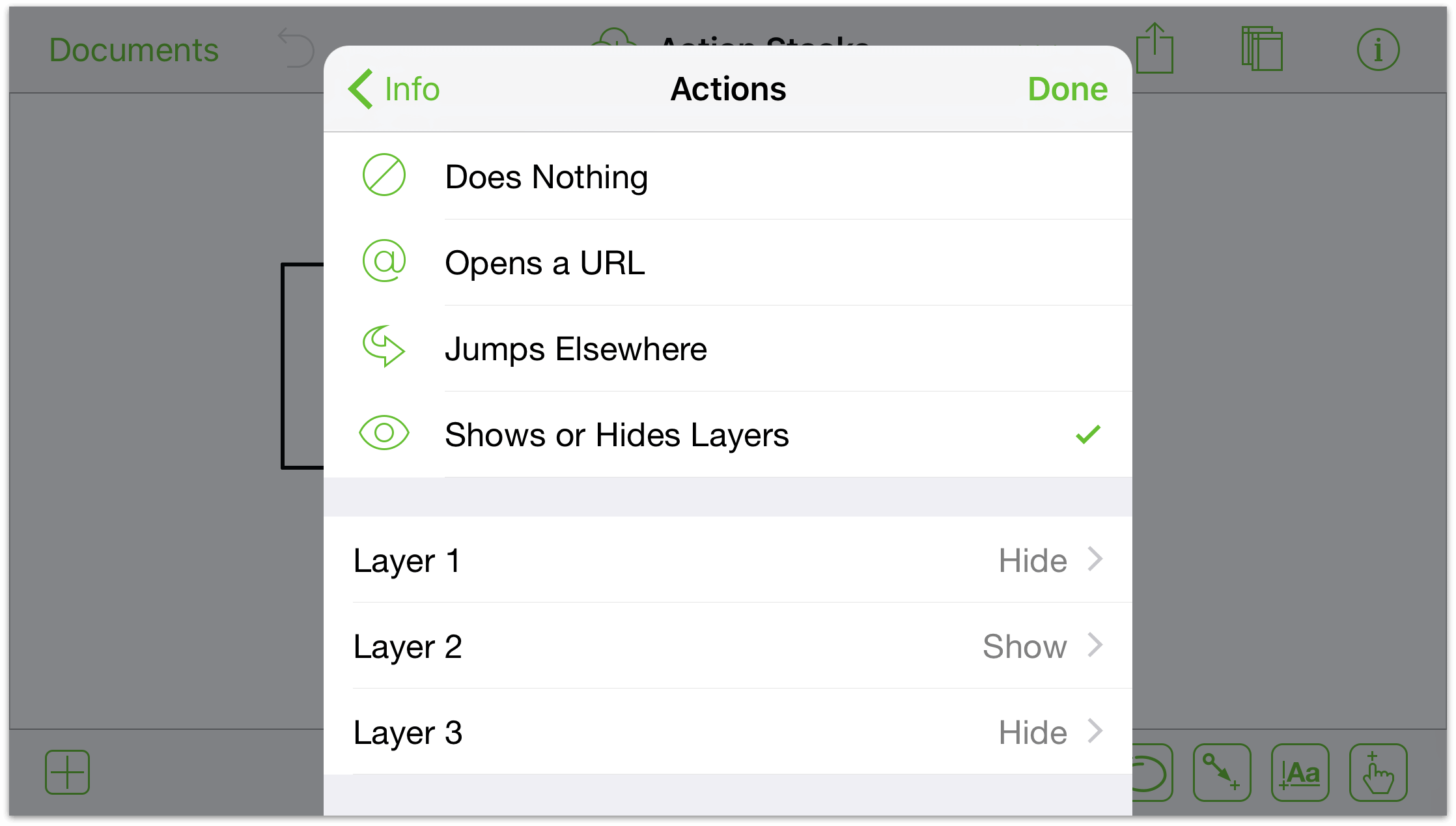 The actions for Layer 1