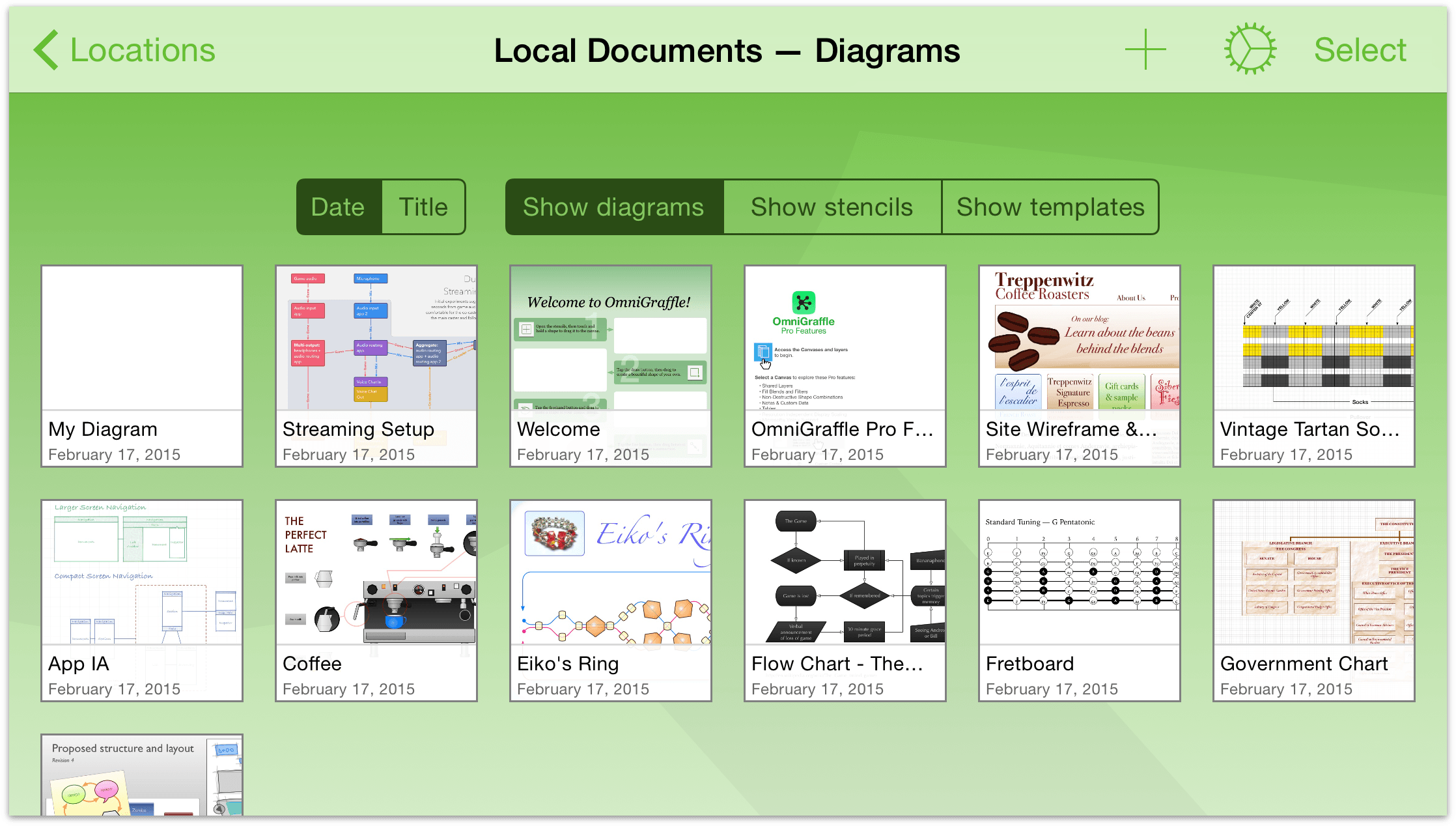 Pull down on the screen to find the Document Organizer