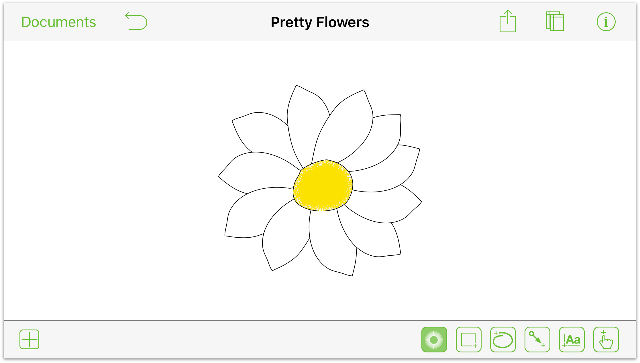 A drawing of a flower, created in OmniGraffle
