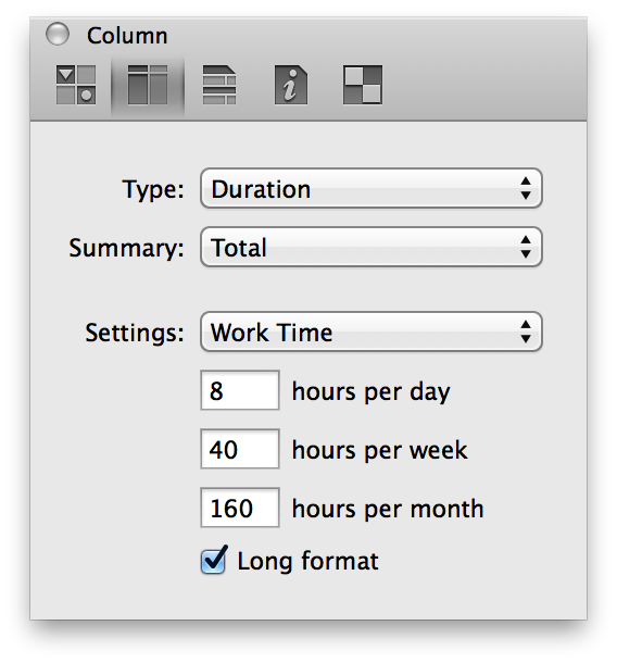 Choose Duration as the column type when you want to track or estimate timed events