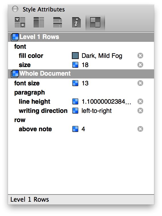 The Style Attributes inspector