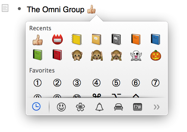 Insert arrows, symbols, and Emoji using the Special Characters popover