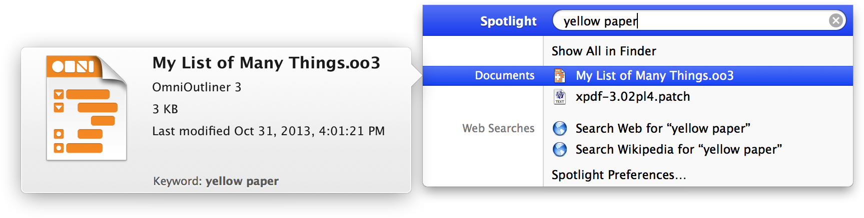 The metadata you enter in the Document inspector helps make it easier for you to find files on your Mac