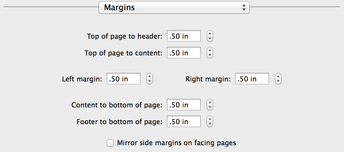 Setting the Margins for your document
