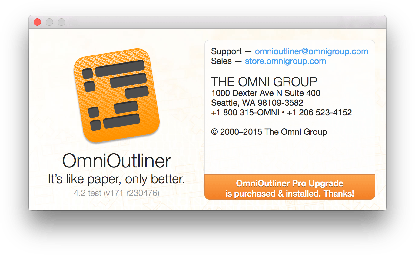 OmniOutliners About Box