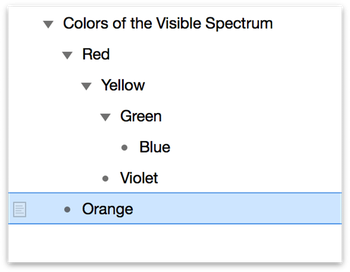 Moving the Orange row to the left